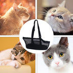 Waterproof Breathable Net Mesh Pet Carrier Bag Black