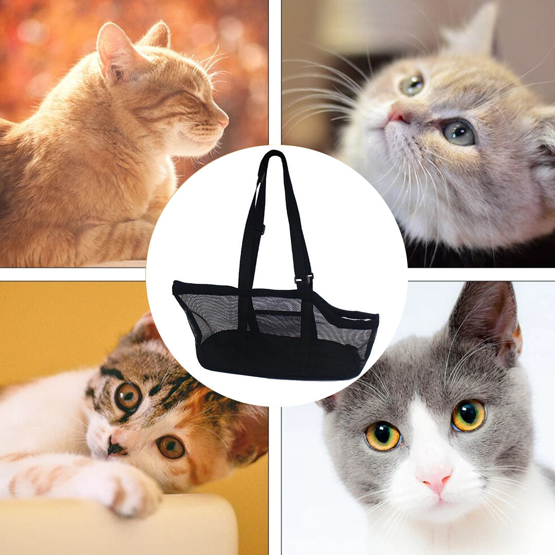 Waterproof Breathable Net Mesh Pet Carrier Bag Black