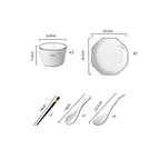 Diamond Pattern Ceramic Dinnerware Set of 4