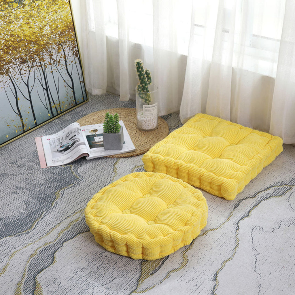 Yellow Plush Square Cushion