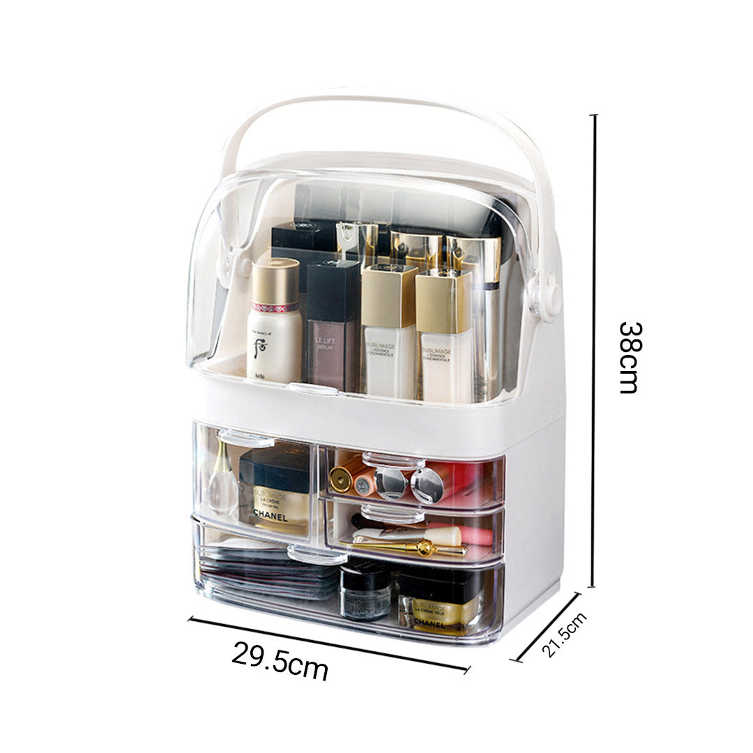 3 Tier White Countertop Cosmetic Storage Organiser