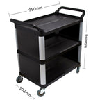 3 Tier Covered Utility Cart Black