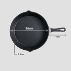 SOGA 26cm Round Cast Iron Frying Pan Skillet with Handle