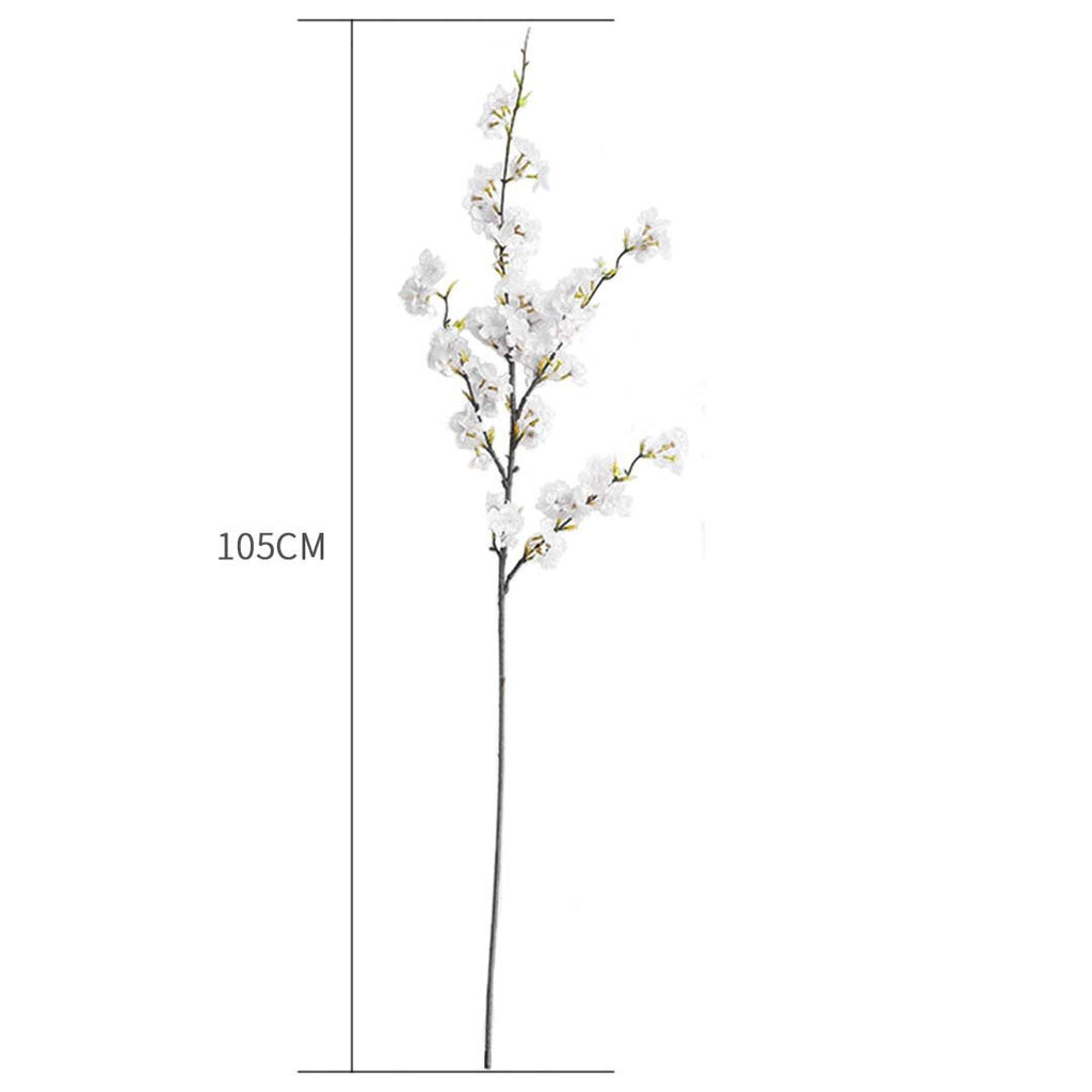10x Artificial Silk Cherry Blossom Flower White