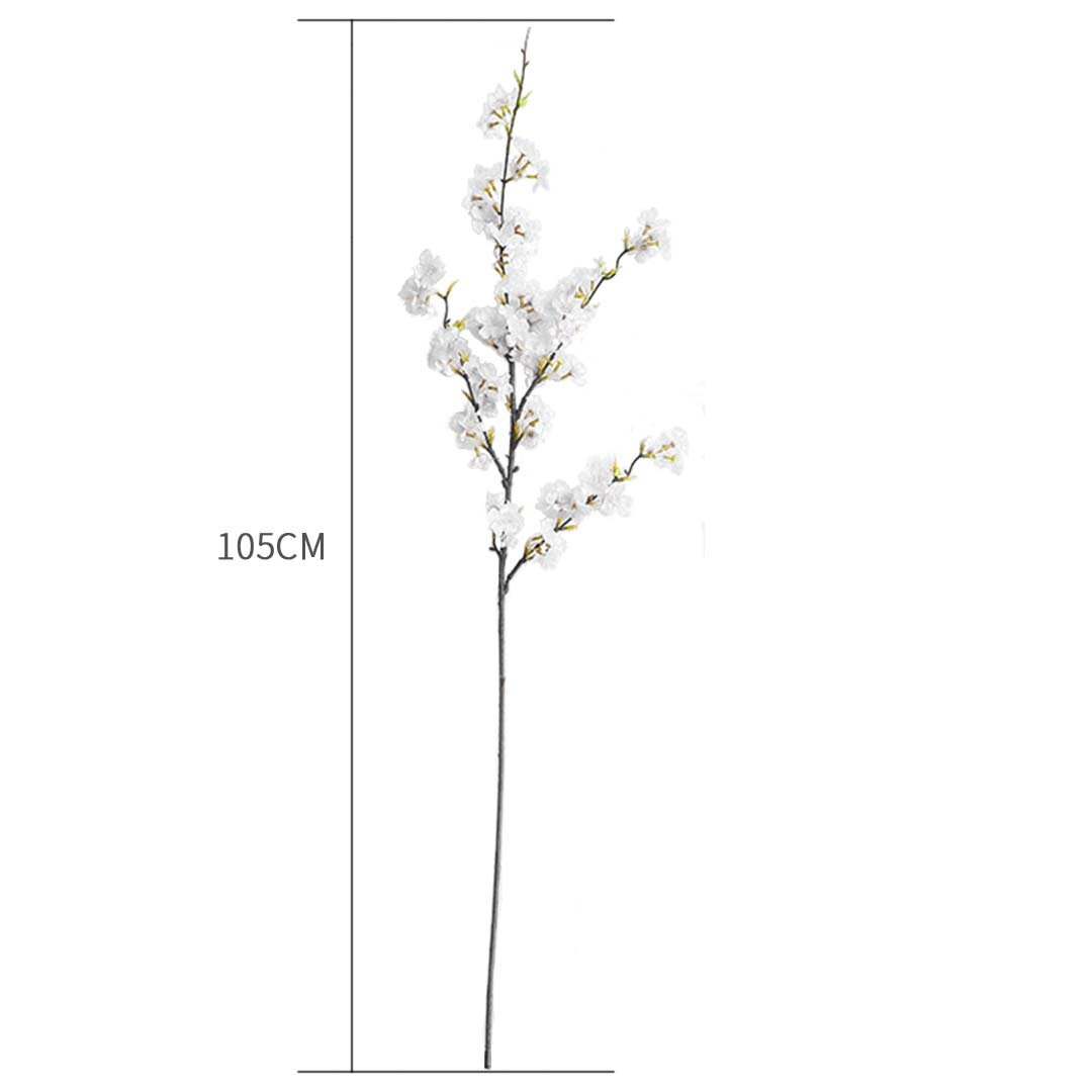 10x Artificial Silk Cherry Blossom Flower White