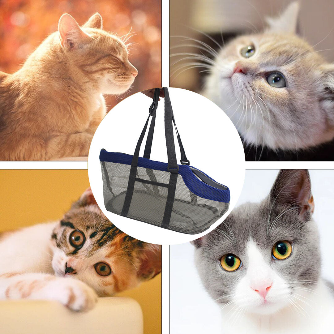 Waterproof Breathable Net Mesh Pet Carrier Bag Grey
