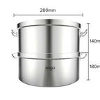 2 Tier Commercial 304 Stainless Steel Steamer 28*18cm