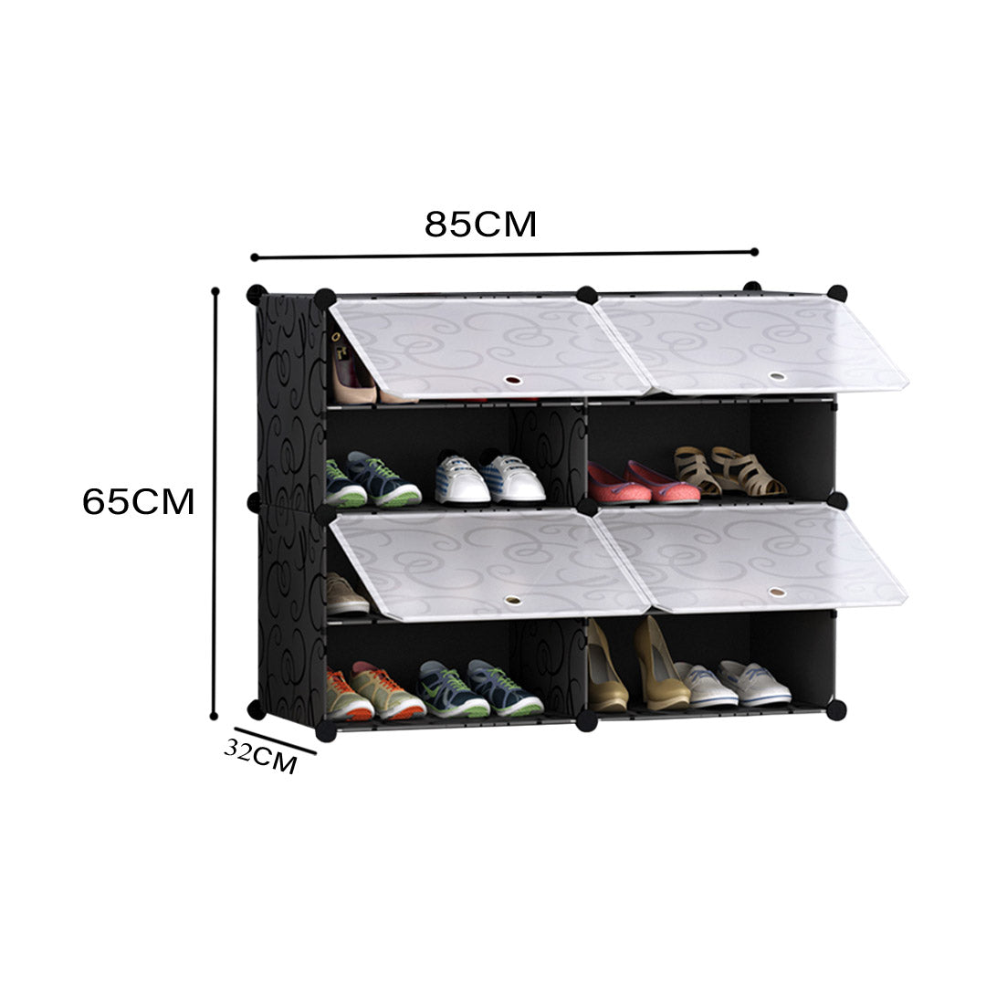 4 Tier 2 Column Shoe Rack Organizer