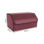 Leather Car Boot Foldable Trunk Cargo Organizer Box Red Large
