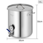 SOGA Stainless Steel 98L Brewery Pot 50*50cm