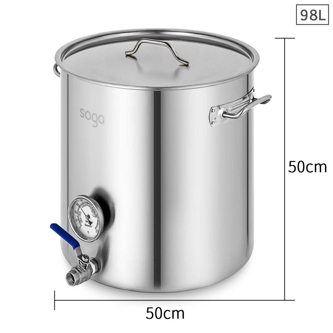 SOGA Stainless Steel 98L Brewery Pot 50*50cm