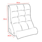 60cm Grey Wedge Lumbar Pillow