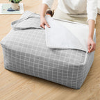 Grey Plaid Medium Storage Luggage Bag