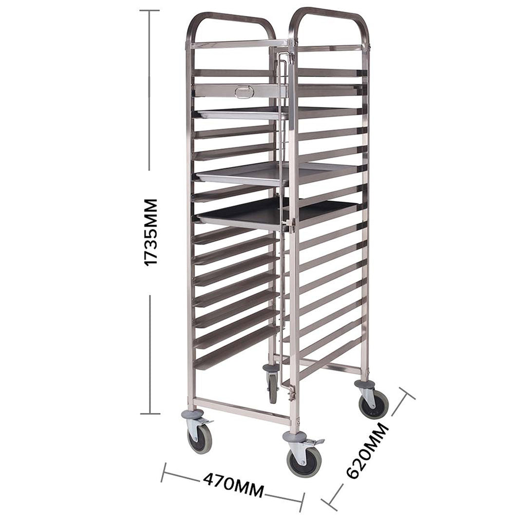 15-Tier Gastronorm Trolley w/ Aluminum Pan