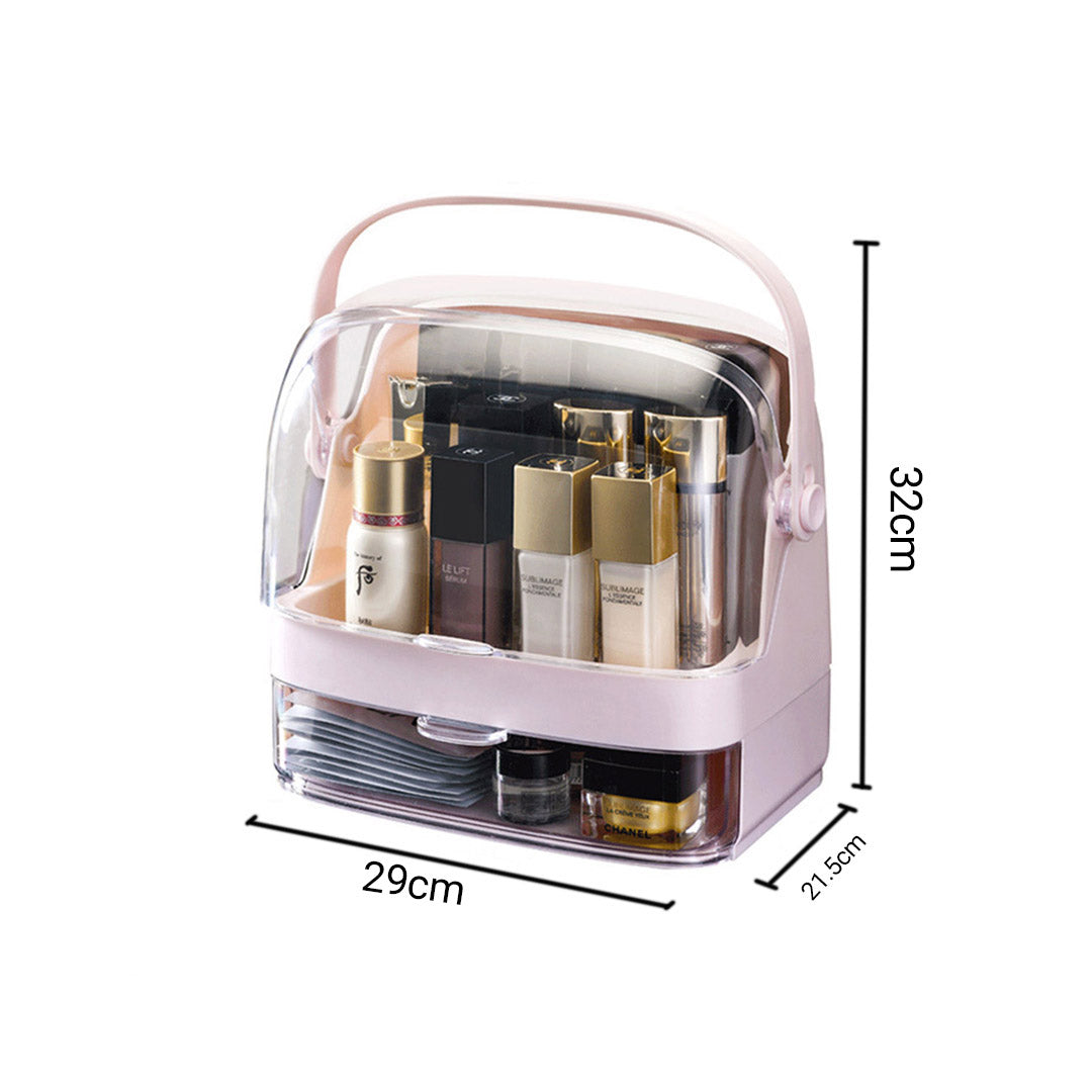 2 Tier Pink Countertop Makeup Storage Organiser