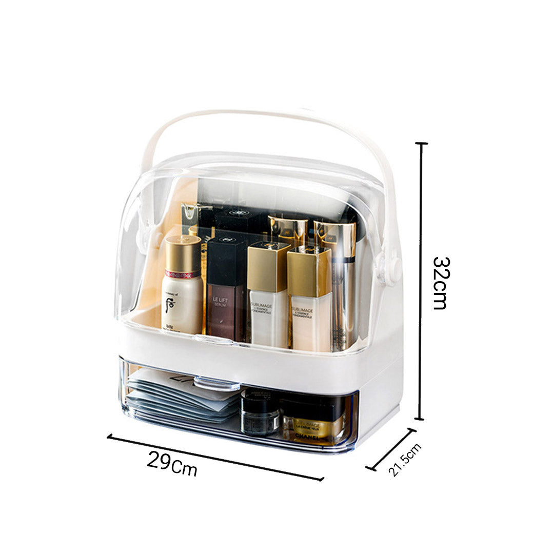 2 Tier White Countertop Makeup Storage Organiser
