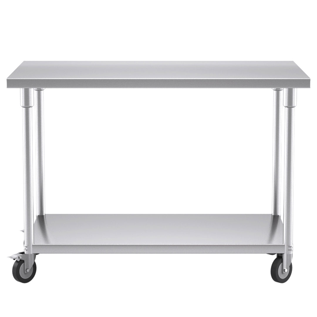 120cm Commercial Kitchen Stainless Steel Work Bench with Wheels