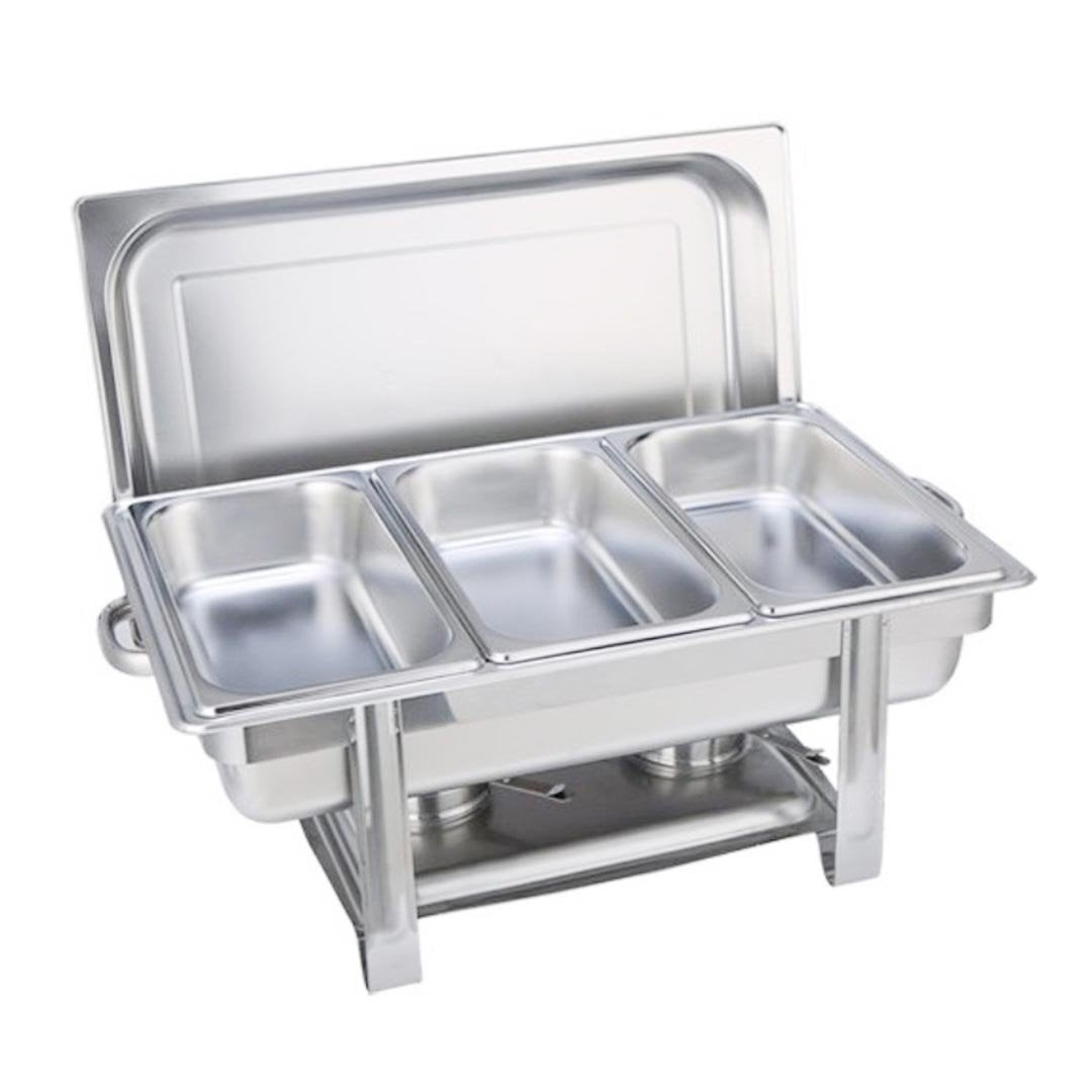 Stainless Steel Chafing Food Warmer Triple Tray