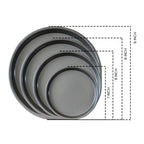 Round Black Steel Pizza Tray Set