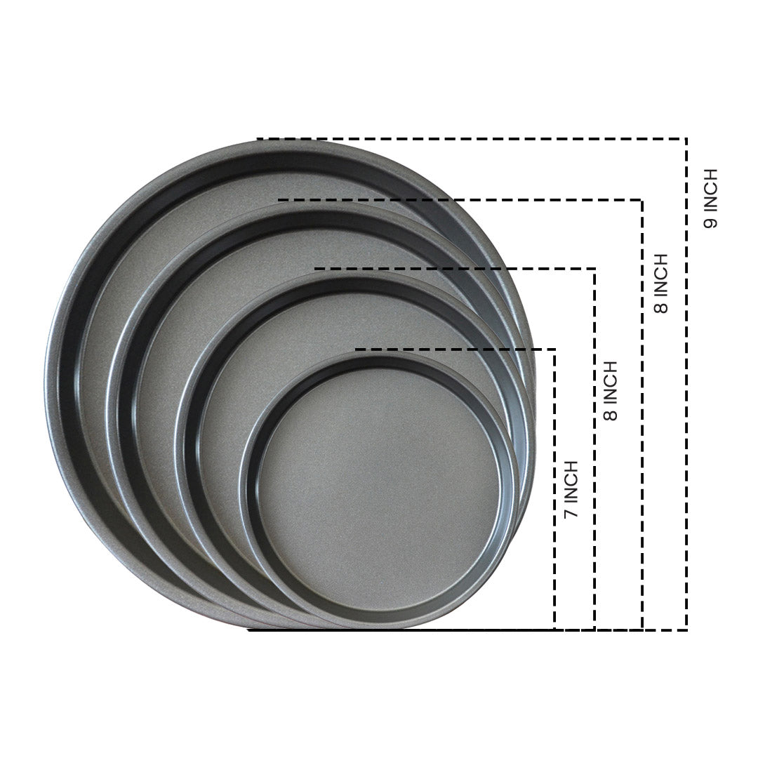 Round Black Steel Pizza Tray Set