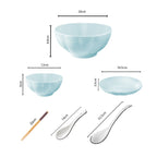 Light Blue Ceramic Dinnerware Set of 9