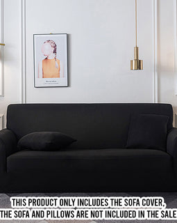 High Stretch 1-Seater Black Sofa Slipcover