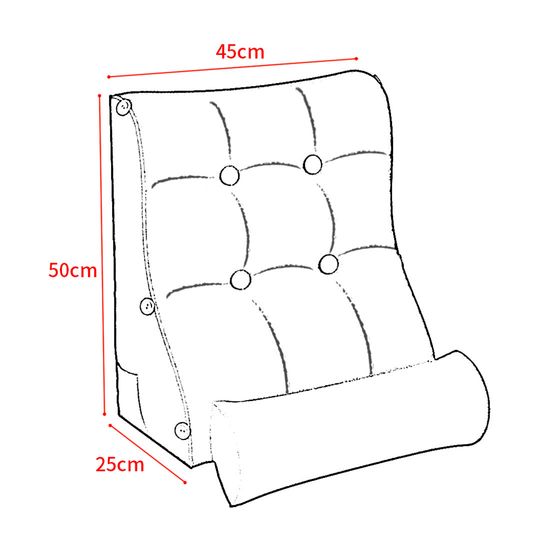 45cm Silver Wedge Lumbar Pillow