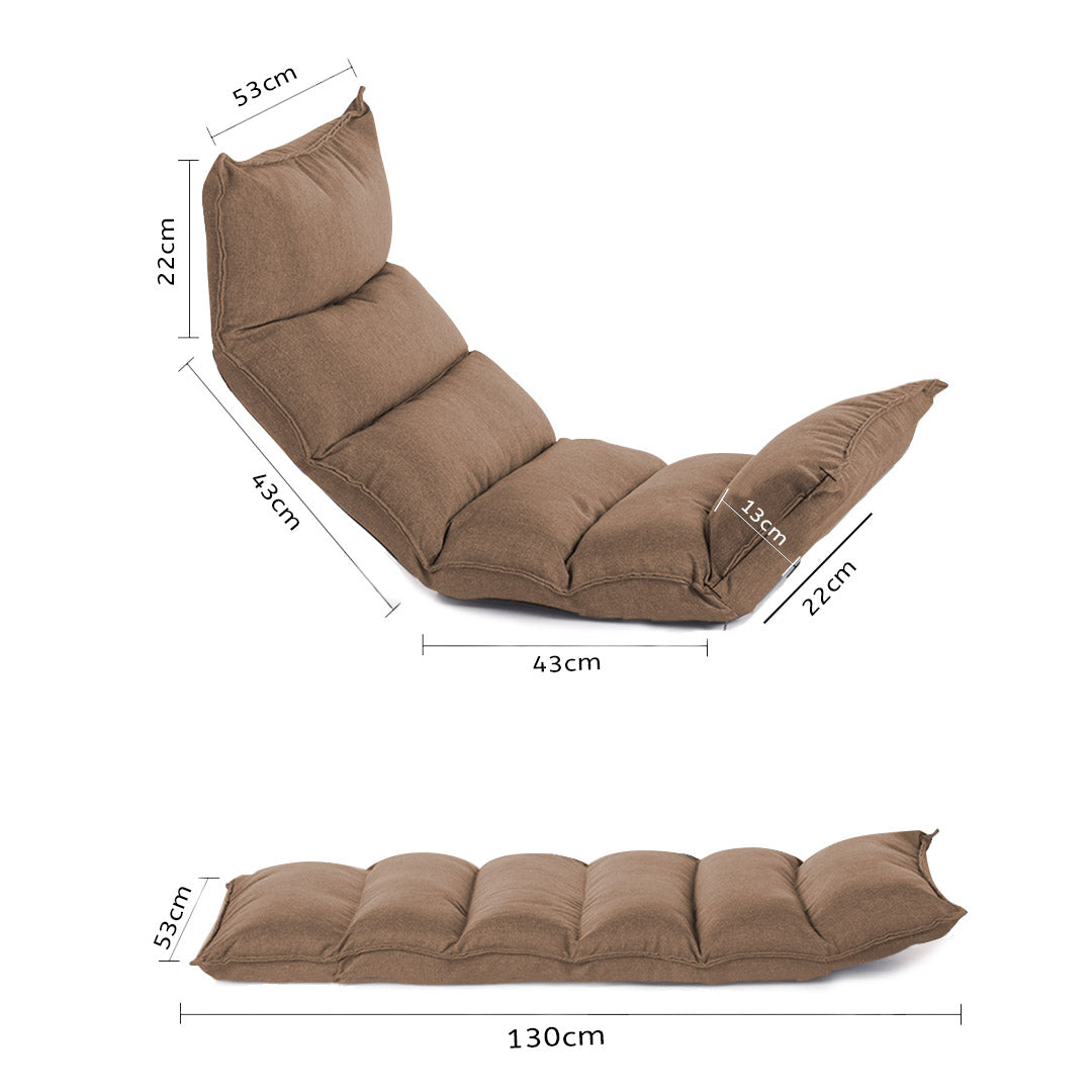 Leather Floor Recliner Lazy Chair Khaki