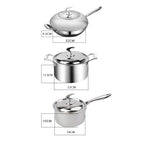 6 Piece Cookware Set Frying Pan, Milk, and Soup Pot with Lid