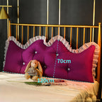 120cm Burgundy Princess Headboard Pillow