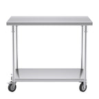 100cm Commercial Kitchen Stainless Steel Work Bench with Wheels