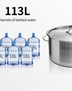 113L Top Grade 18/10 Stainless Steel Stockpot