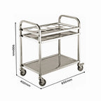 2 Tier Stainless Steel 8 Compartment Kitchen Trolley