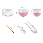 Pink Ceramic Dinnerware Set of 5