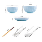 Blue Ceramic Dinnerware Set of 7