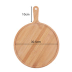 12 inch Blonde Round Wooden Tray