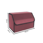 Leather Car Boot Foldable Trunk Cargo Organizer Box Red Medium