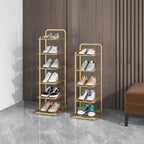 5 Tier Gold Plated Metal Shoe Rack Organiser