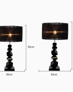 60cm Black Table Lamp with Dark Shade LED