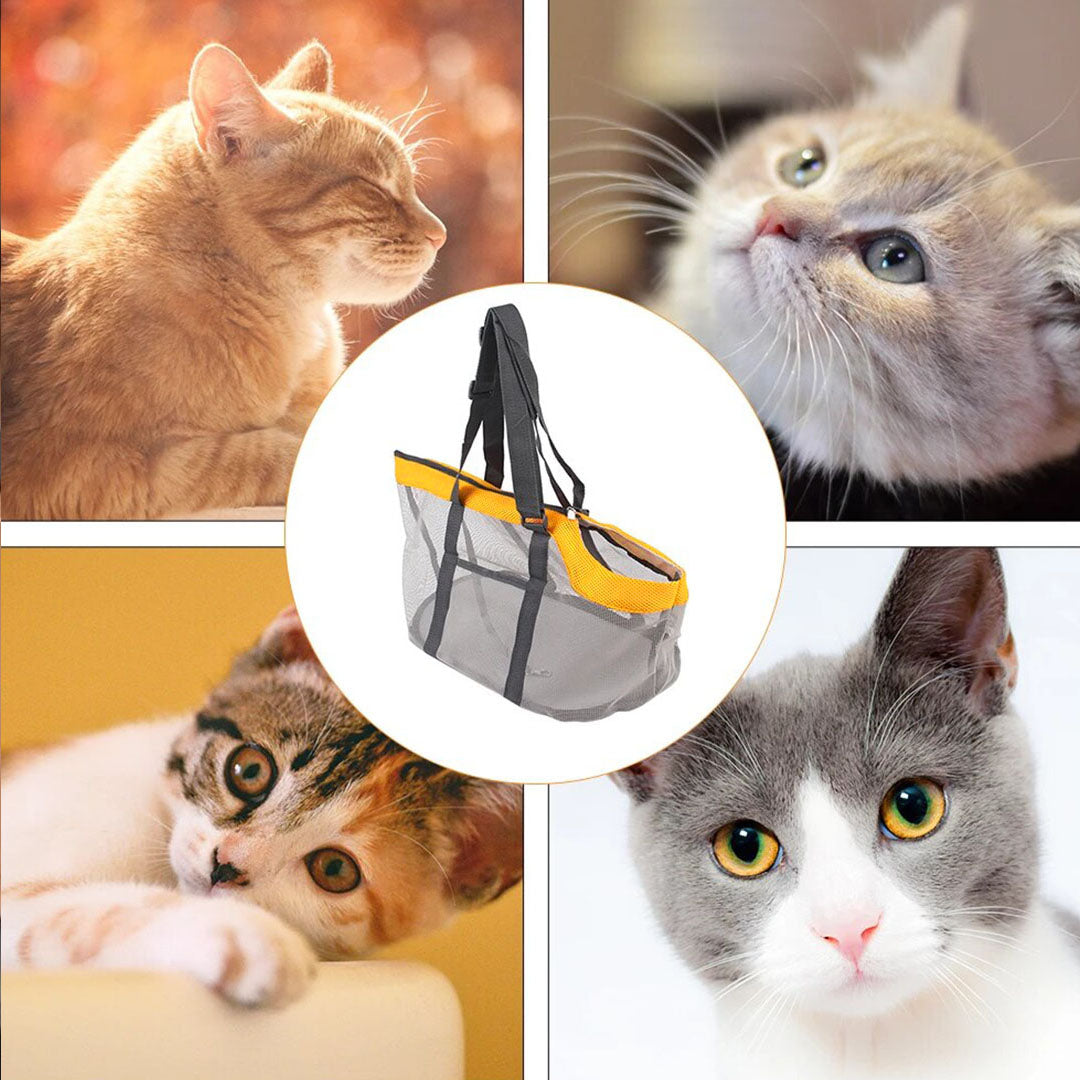 Waterproof Breathable Net Mesh Pet Carrier Bag Orange