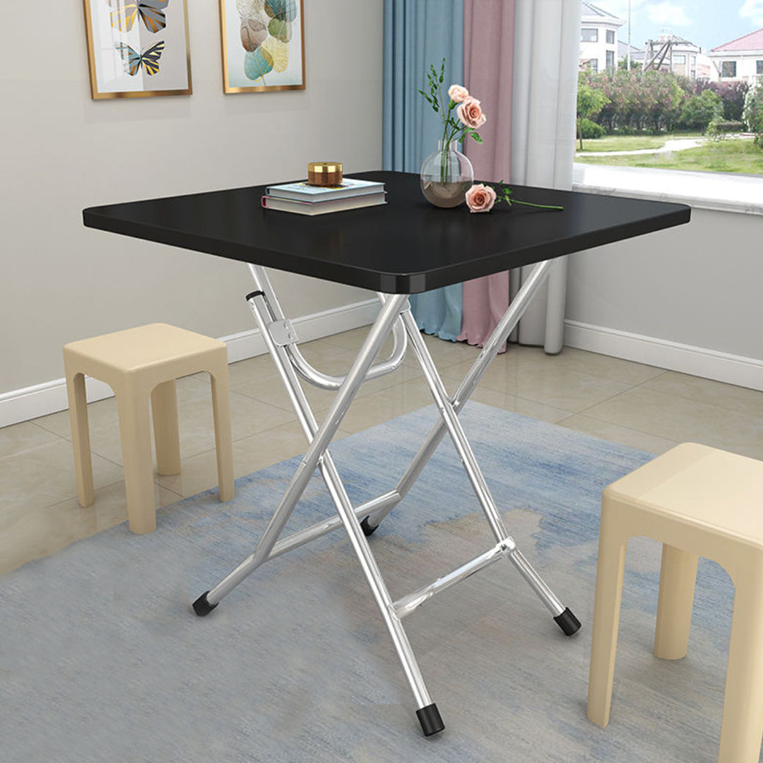 Black Foldable Portable Standing Legs Square Table