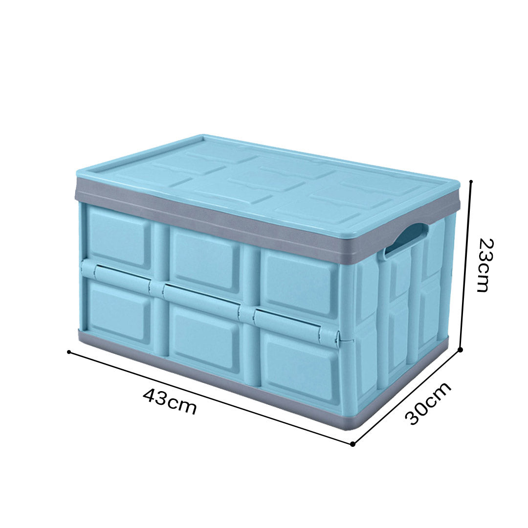 30L Collapsible Car Trunk Storage Box Blue