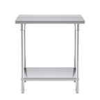 2-Tier Commercial Catering Stainless Steel Work Bench 80*70*85cm