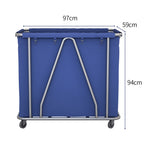 Stainless Large Linen Cart Blue