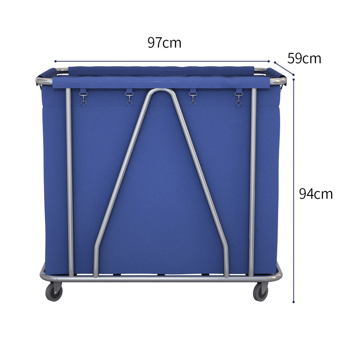 Stainless Large Linen Cart Blue