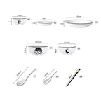 White Antler Printed Ceramic Dinnerware Set of 13
