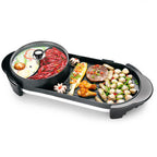 2 in 1 Electric Non-Stick BBQ Grill and Hotpot with Division