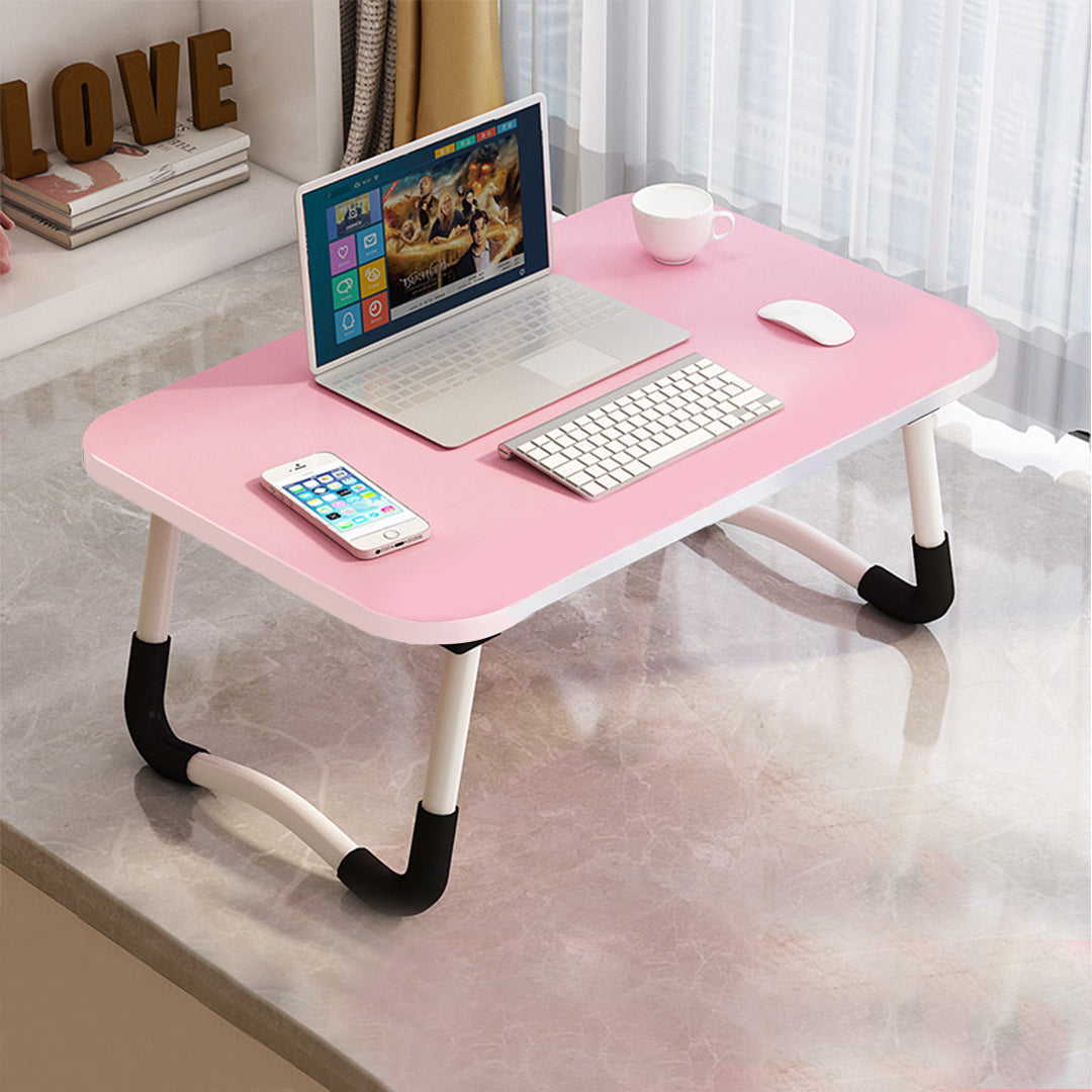 Pink Foldable Study Bed Table Adjustable Portable Desk Stand