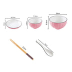 Pink Ceramic Dinnerware Set of 9