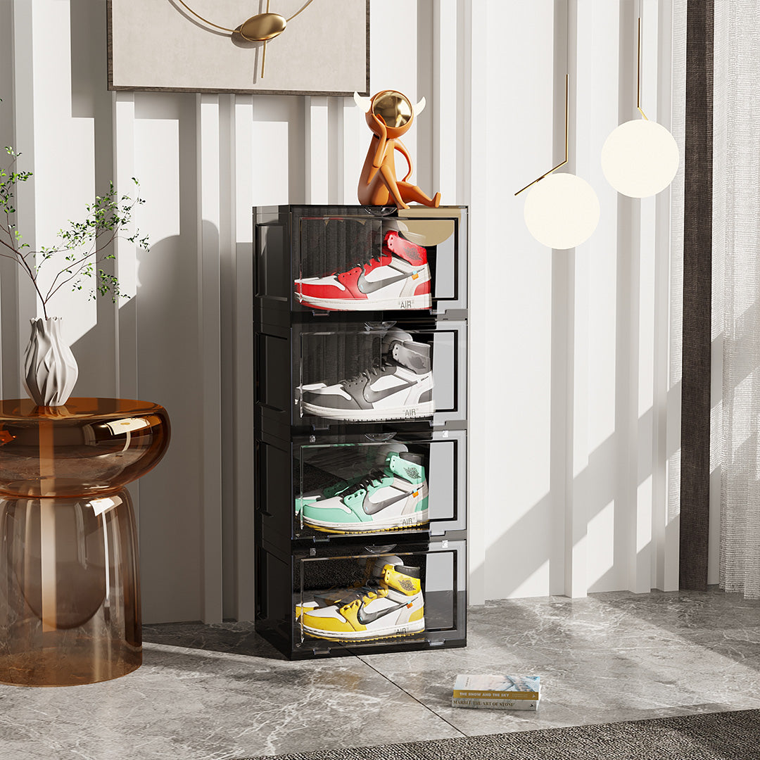4 Tier Black Shoe Organiser